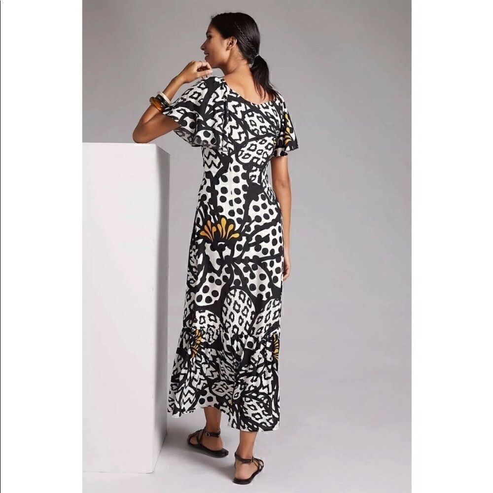 Anthropologie Farm Rio Flutter-Sleeved Maxi Dress Size XS - Picture 2 of 7